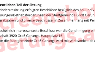 Gemeinde Groß Gerungs plaudert vollmundig aus “geheimem” Sitzungspunkt